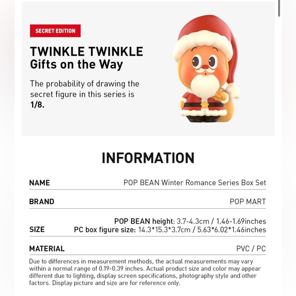 Authentic POP BEAN Winter Romance Christmas Set- SEALED - 8 Pieces + 1 Container - Picture 7 of 7